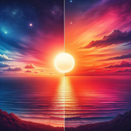 Serene Sunrise Over Ocean Horizon with Vibrant Sky Colors
