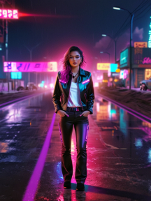Neon Nights: Edgy Urban Mystery in a Rain-Soaked Futuristic City