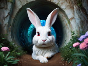 Enchanted Rabbit in a Mystical Forest Gateway