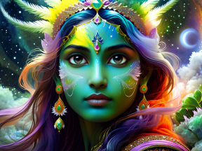 Ethereal Cosmos: A Mystical Portrait of a Celestial Being