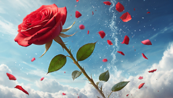 Grace in Bloom: A Rose Embracing Freedom Amidst Nature's Serenity