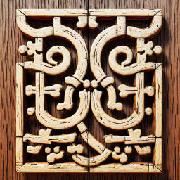 Intricate Swirling Carved Design on Wooden Decorative Artwork