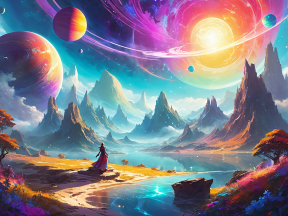 Celestial Reflections: A Journey Through a Surreal Fantasy Landscape