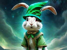 Mystical Rabbit Sorcerer in Enchanted Fantasy Realm