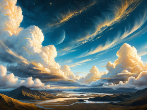 Dreamscape at Dusk: A Fantastical Stormy Horizon Over Serene Waters