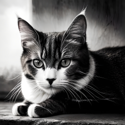Contemplative Close-Up of a Tabby Cat with Maine Coon Features Indoors