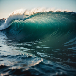 Majestic Crest: The Power and Beauty of a Crystal Blue Ocean Wave