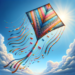 Vibrant Kite Soaring High on a Breezy, Clear Blue Sky Day