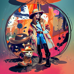 Calm Long-Haired Cat Relaxing Indoors with Collar