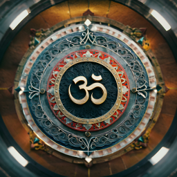Ornate Ceiling Fan Featuring the Sacred Om Symbol: A Fusion of Functionality and Indian Spiritual Artistry