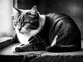 Curious Tabby Cat Perched on Window Ledge with Soft Lighting