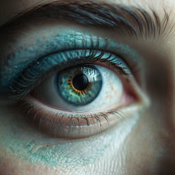 Vivid Close-Up of a Striking Blue-Green Eye Highlighting the Beauty and Complexity of Human Anatomy
