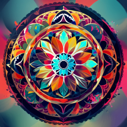 Vibrant Mandala-Inspired Digital Art Featuring Intricate Geometric Patterns