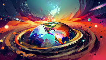 Cosmic Harmony: An Artistic Fusion of Earth and Celestial Wonders