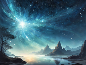 Celestial Wonders: A Mystical Night Over Tranquil Ruins