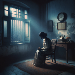 Timeless Reflection: A Solitary Moment in an Aged Study