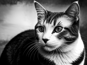 Striking Tabby Cat with Piercing Eyes Posed by a Window