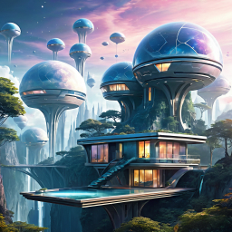 Harmonious Horizons: A Vision of Futuristic Eco-Architecture in a Floating World