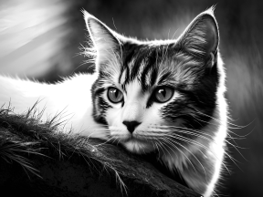 Intense Gaze: A Soft-Focused Portrait of a Striking Cat