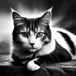 Curious Tabby Cat with Striking Striped Coat Poses Indoors