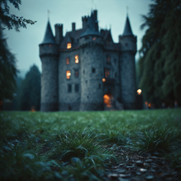 Illuminated Majesty: A Nighttime View of a Historic European Castle