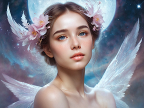 Celestial Elegance: The Lunar Fairy with Ethereal Grace