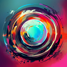 Vibrant Abstract Rings: A Captivating Optical Illusion in Pink, Purple, and Blue