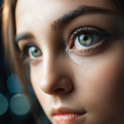Striking Blue Eyes: A Close-Up Portrait Highlighting Natural Beauty
