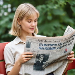 Relaxing in the Park: A Moment of Leisure and News Reading