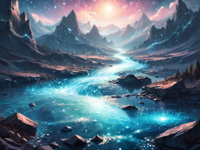 Enchanted River at Twilight: A Mystical Journey Through a Magical Mountain Landscape