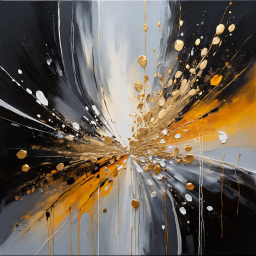 Fluid Motion: An Expressive Abstract in Gold and Shadow