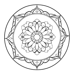 Intricate Floral Mandala with Concentric Paisley Motifs