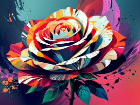 Radiant Rose in Motion: A Vibrant Digital Artwork of Color and Energy