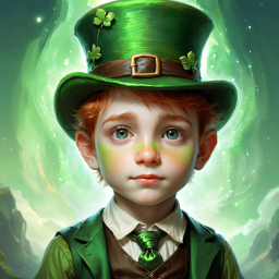 Young Boy in Leprechaun Costume Amid Magical St. Patrick’s Day Celebration