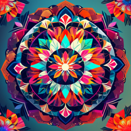 Intricate Symmetrical Mandala: A Vibrant Spiritual and Meditative Artwork