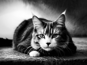 Curious Tabby Cat Close-Up with Expressive Eyes and Fluffy Fur