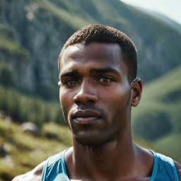 Outdoor Adventure: Person Standing Amidst Mountainous Landscape on a Clear Day