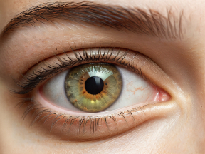 Close-Up of a Human Eye Highlighting the Intricate Brown Iris Patterns