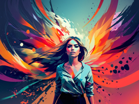 Flowing Grace: A Vibrant Portrait of Strength and Movement