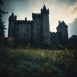 Medieval Castle at Dusk: A Picturesque Scene of History and Grandeur