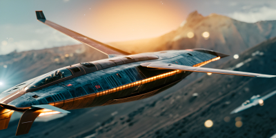 Sleek Fighter Jet Soars High Above Earth in Stunning Digital Artwork