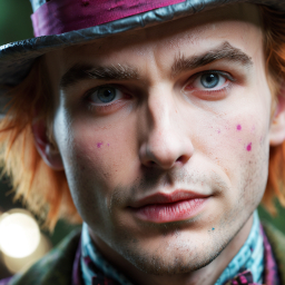 Vibrant Fantasy Character Portrait: Striking Costume and Theatrical Makeup