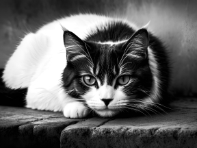 Intense Gaze: Close-Up Portrait of a Spotted Cat in Natural Light