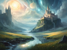 Enchanted Fortress: A Majestic Castle Beneath a Mystical Sky
