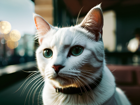 Curious Cat Captured Amidst Nighttime Fireworks Glow