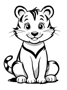 Petit Tigre Adorable à Colorier