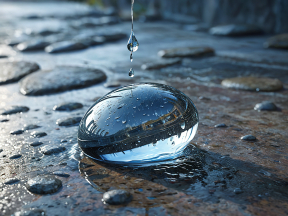 Macro Magic: Perfect Water Droplet Reflection on a Reflective Surface