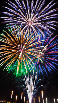 Spectacular Night Sky Fireworks Display: A Vibrant Celebration of Color and Light