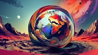 Surreal Cosmic Earth: A Vivid Artistic Representation of Our Planet in Space