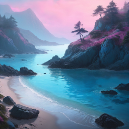 Tranquil Twilight: A Vibrant Coastal Sunrise Over Serene Waters
